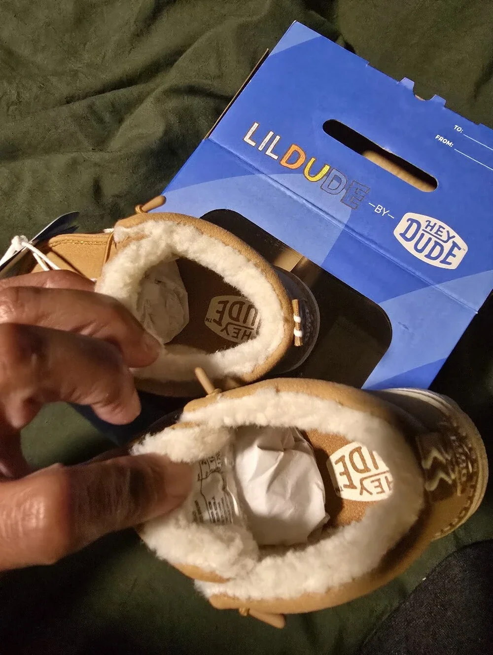Kids Little Dude Tobacco Brown Fleece-Lined Boots